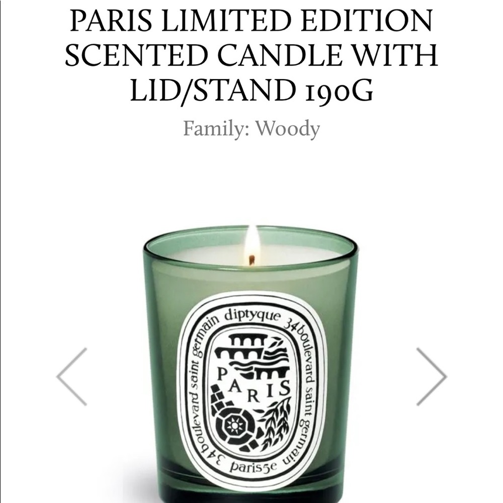 【Brand new】Diptyque PARIS LIMITED EDITION SCENTED CANDLE WITH LID/STAND 190G